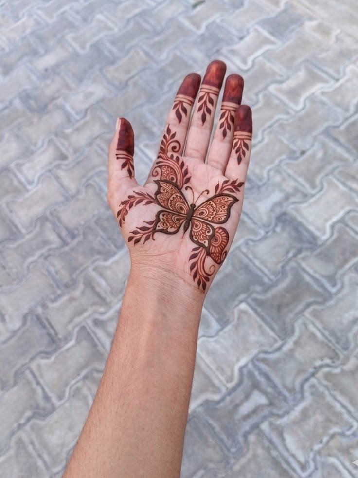 Simple Butterfly Mehndi Design